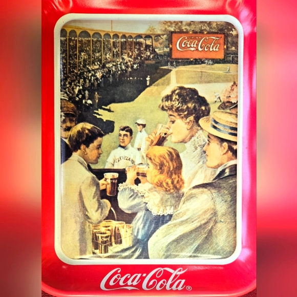 Coca Cola Company Baseball Themed Serving Tray -  1989 - Picture 1 of 4